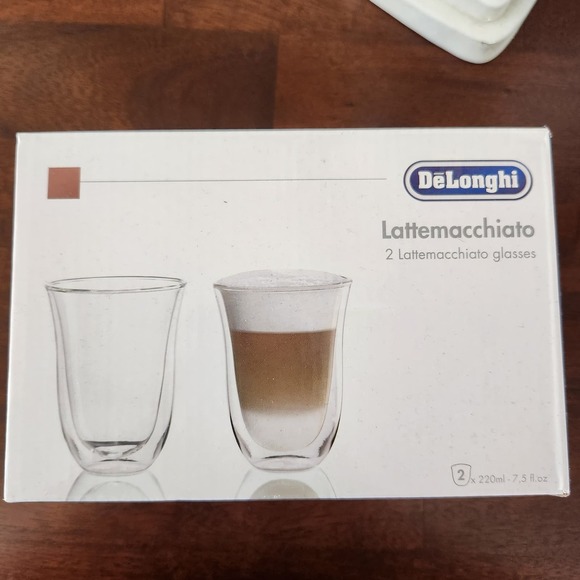 DeLonghi -2 Double Wall Thermal Lattemacchiato Glasses 7.5 OZ NWT - Picture 3 of 6